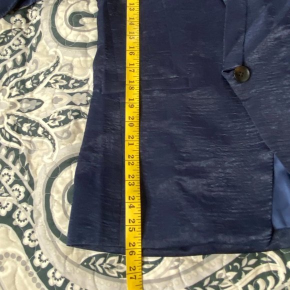 Capulet Navy Blue Satin Boyfriend Blazer NWT Sz M - Picture 6 of 12